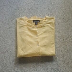 Lands' End Sunny Yellow Button-Up Sweater
